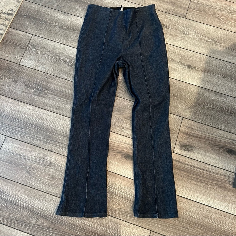 SPANX Navy Blue TG Denim Seamed Jeans Size XL